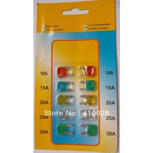 10pack/lot Mini Assorted Car Blade Fuse Auto ATC with blister