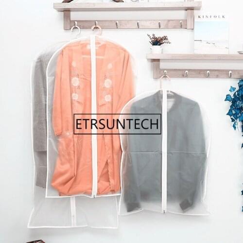 100pcs Transparent Wardrobe Storage Bags Cloth Hanging Garment Suit Coat Dust Cover