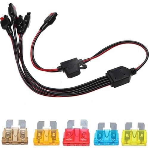 11Pcs Bagged Power Adapter Cable (14AWG 70Cm) + Medium Aluminum Fuse, Insert Type