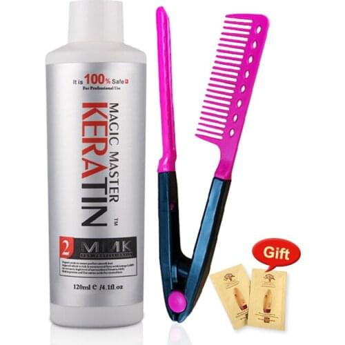 120ML Good Smelling Magic Master Keratin Hair Treatment Straightening Frizzy and Make Smoothy Shiny Hair Get Free Comb