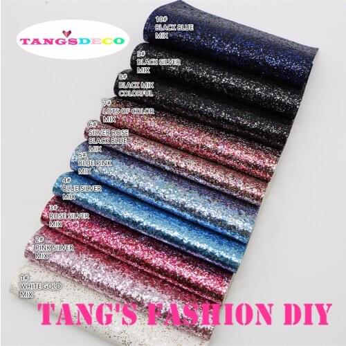 30 PCS/SET--20X22CM DIY Hair Bow CHUNKY Glitter Color Mix PU Synthetic Faux Leather