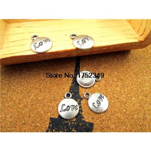 30pcs--Love Charm,Antique Tibetan Silver love Pendants/Charms, DIY Supplies, Jewelry Making,15x12mm