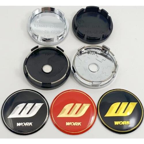 4pcs Newest 56mm or 60mm W WORK logo car emblem Wheel Center Hub Cap Rim badge cover decoration refit creative sticker styling