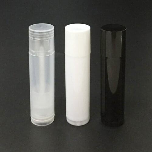 5PCS Cosmetic DIY Empty Chap stick Lip Gloss Lipstick Balm Tube With Caps Container Lip Black White Transparent High Quality NEW
