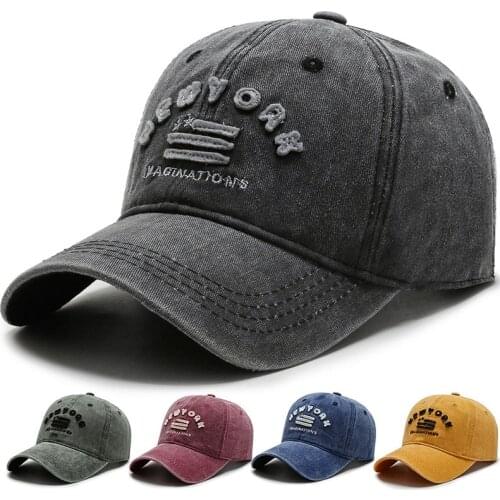 New Cotton Baseball Cap Snapback Hat for Women Men Vintage Dad Hat NEW YORK Embroidery Letter Outdoor Sports Caps