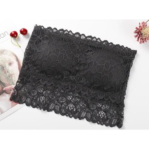 Women Strapless Summer Bra Underwear Sexy Lingeries Wrapped Chest Female Padded Lace Tube Top