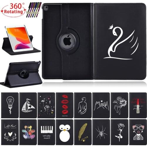 360 Rotating Tablet Case for Apple IPad 2/3/4/ IPad Mini 4/5/iPad 5th Gen/6th Gen/7th Gen/8th Gen Anti-Fall Protective Shell+Pen