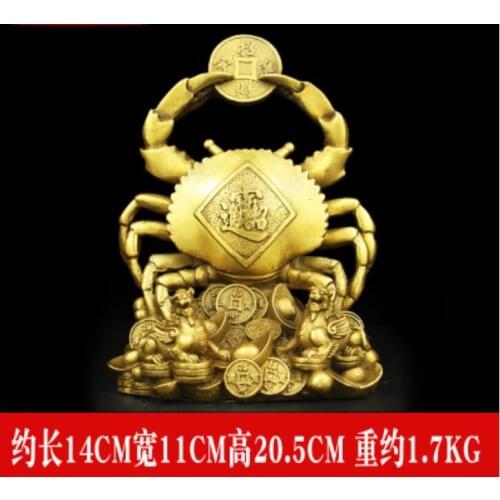 Pure copper lucky crab Bafanglaicai home crafts living room decoration