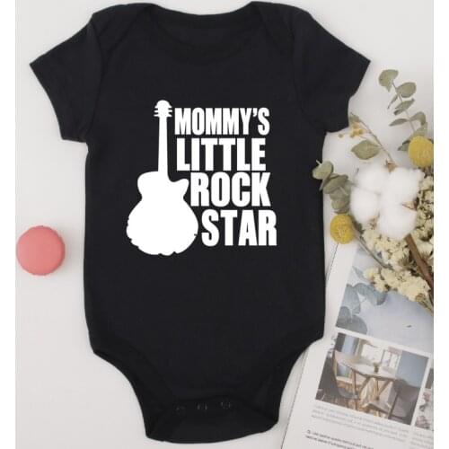 Print Mommys Little Rock Baby Boy Clothes Jumpsuits Newborn Romper Toddler Girl Baby Costume Baby Shower Gifts Girls Clothing