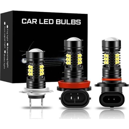 DHL 50Pcs 25Pair Car Driving Running Light Fog Lights Bulb 3030 21SMD 1200LM 6000K 12V LED Auto Car Headlight LED Lights