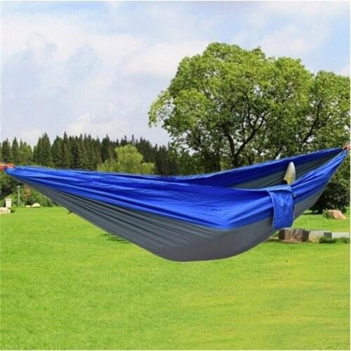 260 x 140cm Double/Single Portable Nylon Parachute Multifunctional Lightweight Camping Hammocks for Backpacking, Travel, Beach