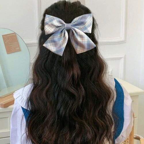Elegant Solid Plaid Big Bow Hair Clips For Women Girls Headband Sweet Hair Ornament Hairpins Barrettes Fashion Hair Accessories