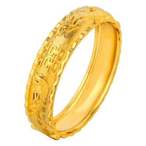 Chinese style wedding bracelet Elegant womens plated dragon and phoenix auspicious patterns