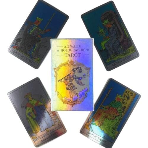 Holographic Tarot Deck Leisure Party Table Game High Quality Fortune-telling Prophecy Oracle Cards With Guide Book