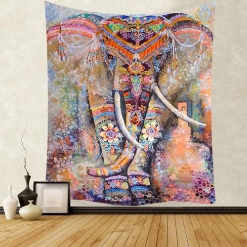 India Mandala Tapestry 3D Boho Wall Tapestries Fabric Mat Art Deco Blanket Curtain Psychedelic Face Printing Living Room Decor