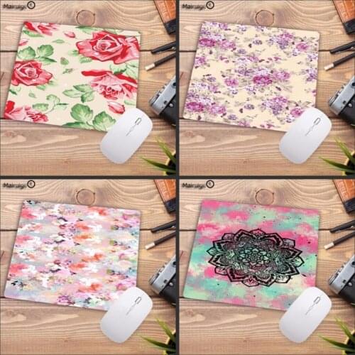 Mairuige New arrival Flowers Abstract DIY Printing Pattern Soft Silicone Anti-slip Computer Mouse Mat Gaming Rectangular Pads