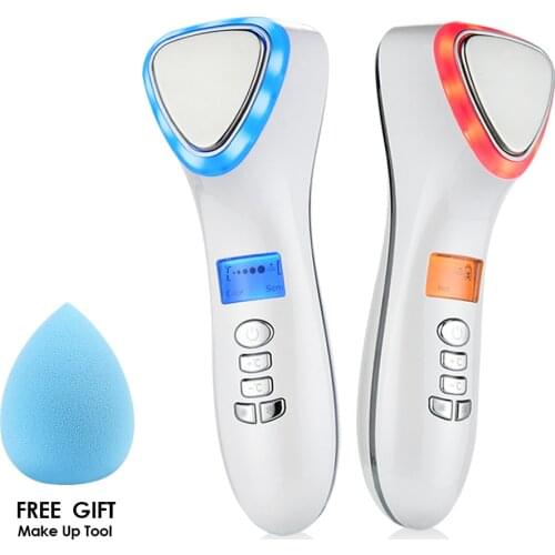 Facial Massager Ultrasonic Hot and Cool Skin Care Device Handheld Vibration Face Care Wrinkle Remover Face Lifting Beauty tool
