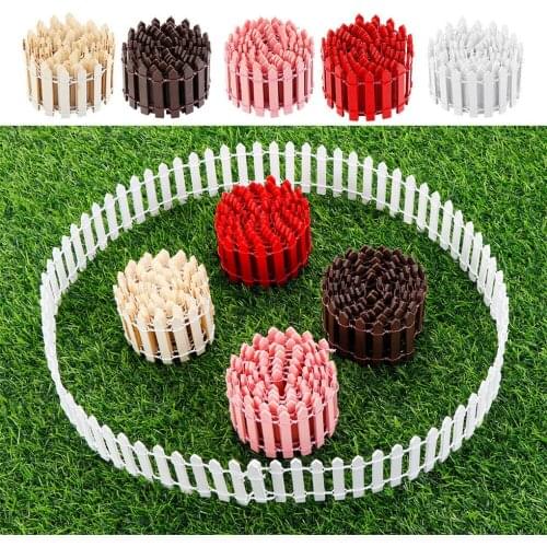 5cm*100cm Mini Fence Barrier DIY Miniature Fairy Garden Fence Wooden Craft Figurine Ornament Dollhouse Decoration