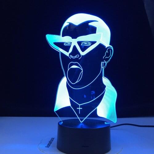 Singer 3d Led Night Lamp for Fans Room Decor Nightlight Usb Battery Led Colorful Acrylic 3d Night Light Dropshipping