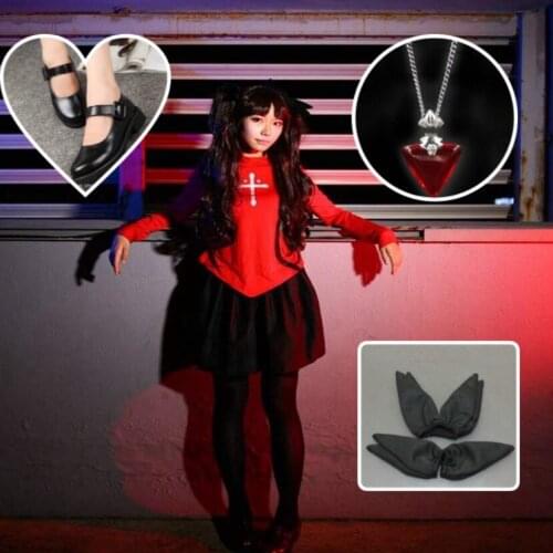 New Anime Halloween Cosplay Costume Fate/Stay Night Rin Tohsaka Uniform Dress Cos Anime for women party wig role play
