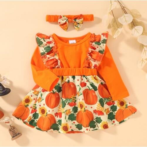 Halloween Pumpkin Dress Newborn Infant Baby Girl Boy Halloween Pumpkin Tutu Romper Tulle Dress Outfits roupas infantil menina