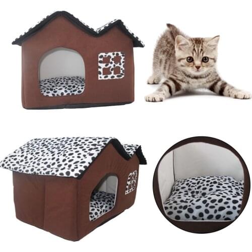 Removable Dog Beds Double Pet House Brown Dog Room Cat Beds Dog Cushion Luxury Pet Products Dropship