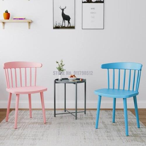 Nordic chair home modern minimalist balcony Windsor chair plastic backrest nail stool light luxury ins makeup chair