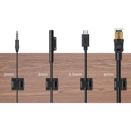 40PCS Cable Organizer Clips Cable Management Desktop & Workstation Wire Manager Cord Holder USB Charging Data Line Bobbin Winder