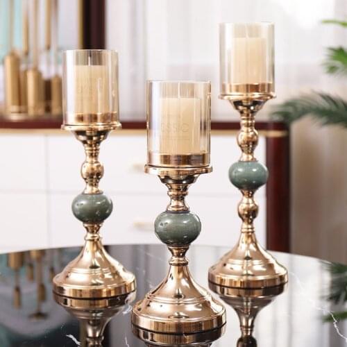 Nordic Classical Candlesticks Gilded Candle Holder Ornaments European Wedding Table Decoration Candelabra Vintage Home Decor