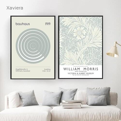 Nordic Modern Abstract Plant Poster William Morris Canvas Painting Green Flower Vintage Art Picture Home Decoration Living Room