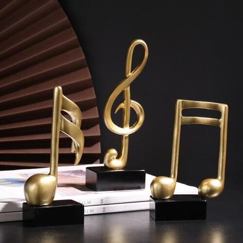 Home decor accessories figurine decorative art statuette Golden musical note Handicraft Living Room Wine Cabinet Desk Ornaments