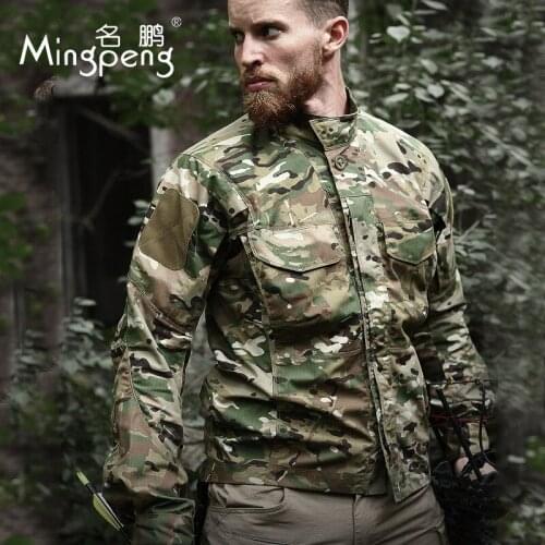 Tactical Men Outdoor Camo Jacket Breathable Shirt Multi-Function Anti-wear Climbing Hunting Shooting Hiking Male Windbreaker