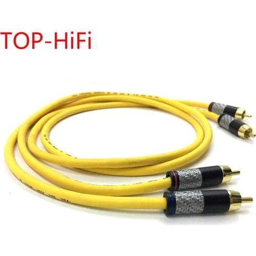 TOP-HiFi Pair Carbon Fiber RCA Audio Cable 2x RCA Male to Male Interconnect Audio Cable with VDH Van Den Hul 102 MK III
