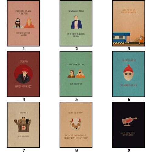 Wes Anderson Minimalist Color Aesthetics Movie Posters And Prints Wall Art Canvas Painting Wall Pictures For Living Room Decor