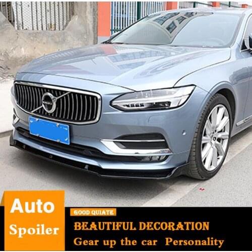 For 2019 Volvo S90 Front Bumper Diffuser Bumpers Protector Sport PP Material Car crash shovel Black Fit NEW Volvo S90