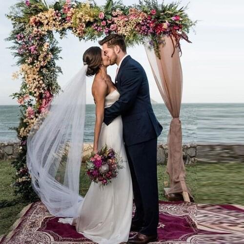 Sheath Simple Soft Satin Wedding Dresses Diamonds Beaded Sashes Women Wedding Gowns Strapless Bridal Dresses Sweep Train Custom