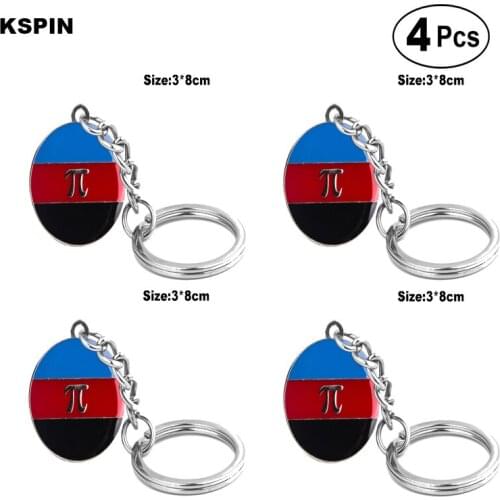 Polyamorous Key Ring Lapel Pin Flag badge Brooch Pins Badges 4pcs