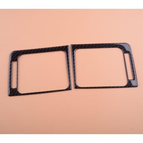 1 Pair Carbon Fiber Black Car Air Vent Outlet Trim Sticker Interior Cover Decor Fit for Subaru WRX STI 2015 2016 2017 2018 2019