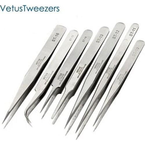 1pcs Switzerland Standard Professional Stainless Steel Angle Curved Straight Tweezers Eyelashes Extension Free Shipping