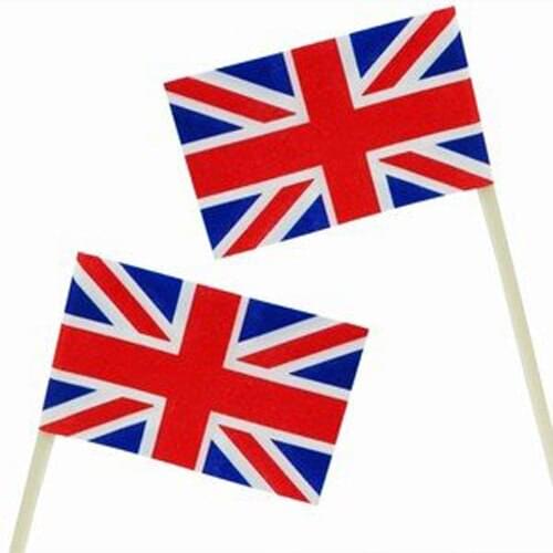 100% New Union Jack Flag Cocktail Sticks - 50 Pack - Ideal For Parties BBqs Queens Jubilee