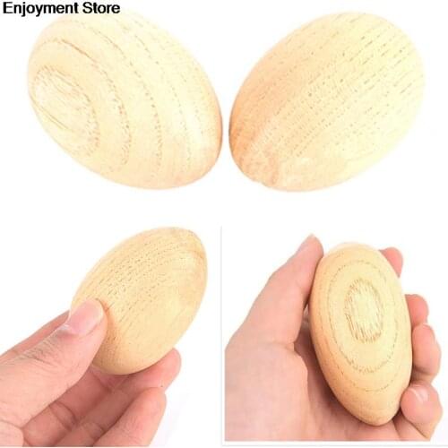 2Pcs Wooden Egg Shakers Musical Percussion Instruments Rhythm Rattle For Baby Kids new