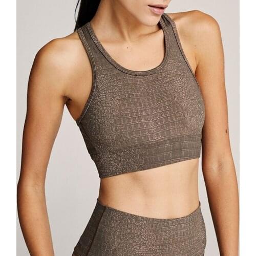 2021 New Crocodile Pattern Workout Gym High Waist Yoga Suits Seamless Wear 2 Pcs Sets