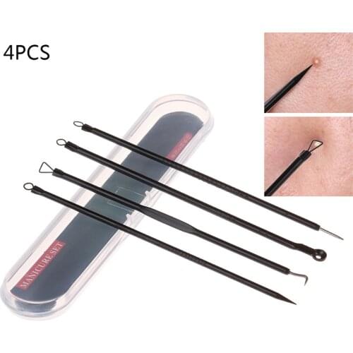 4PCS/5PCS Blackhead Extractor Cleaner Acne Remover Needles Set Stainless Black Spots Face Facial Cleanser Tools