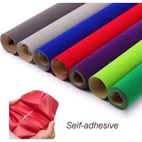 50*148cm Flocking Knitted Self-adhesive Fabric Plush Velvet Surface for Jewelry Box Packaging Counter Decoration DIY Craft