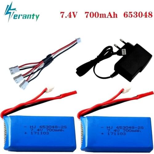 7.4V 700mah Rechargeable battery charger Set For FT007 RC Boat Toys Speedboat For Syma F1 FX059 RC aircraft 2s 7.4v LIPO Battery