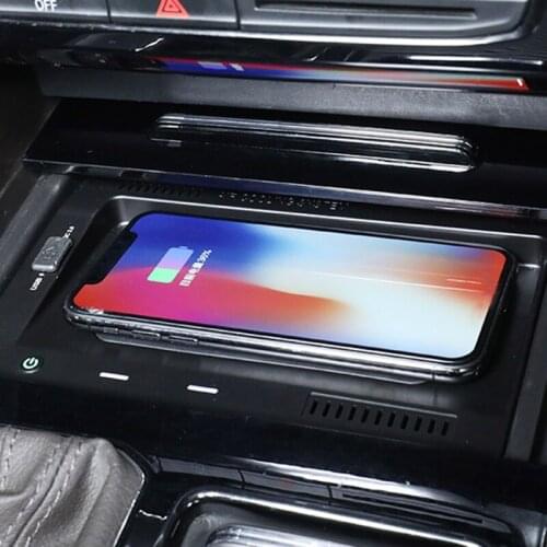 15W fast car QI wireless charger charging phone holder charging plate panel for Volkswagen Teramont accessories 2017-2020