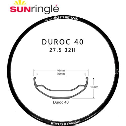Sunringle sun DUROC 40 27.5 inch mountain tubeless socket rim Am / Fr / Dh 32H hoop 40MM width aluminum rim
