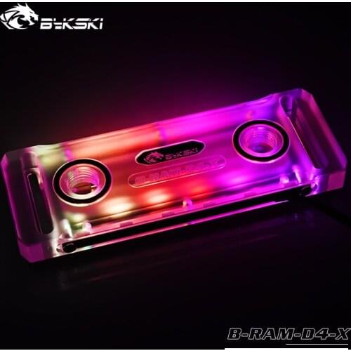 Bykski B-RAM-D4-X,RAM Water Cooling Block use for Dual Channel 2pcs RAM or 4 Channel 4pcs RAM Cooled RGB Radiator