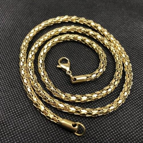 Snake Chain Necklaces Womens Stainless Steel Fashion Choker Gold Necklaces Jewelry for Neck Snake Scale Gifts Female Accessories