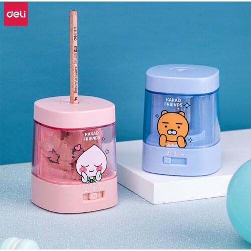 Deli Cute Electric Pencil Sharpener Adjustable Pencils Mechanical Pen Sharpeners With Anti Slip Design Office School Supplies